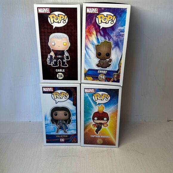 Funko Pop! Marvel 264 Groot #336 Valkyrie #314 Cable #433 Captain Marvel set of - Picture 8 of 9
